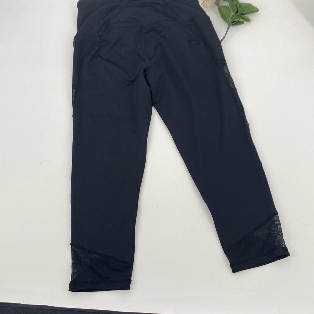 Zella High -Rise Mesh Crop Athletic Active Leggings Black‎ Small - Picture 6 of 9